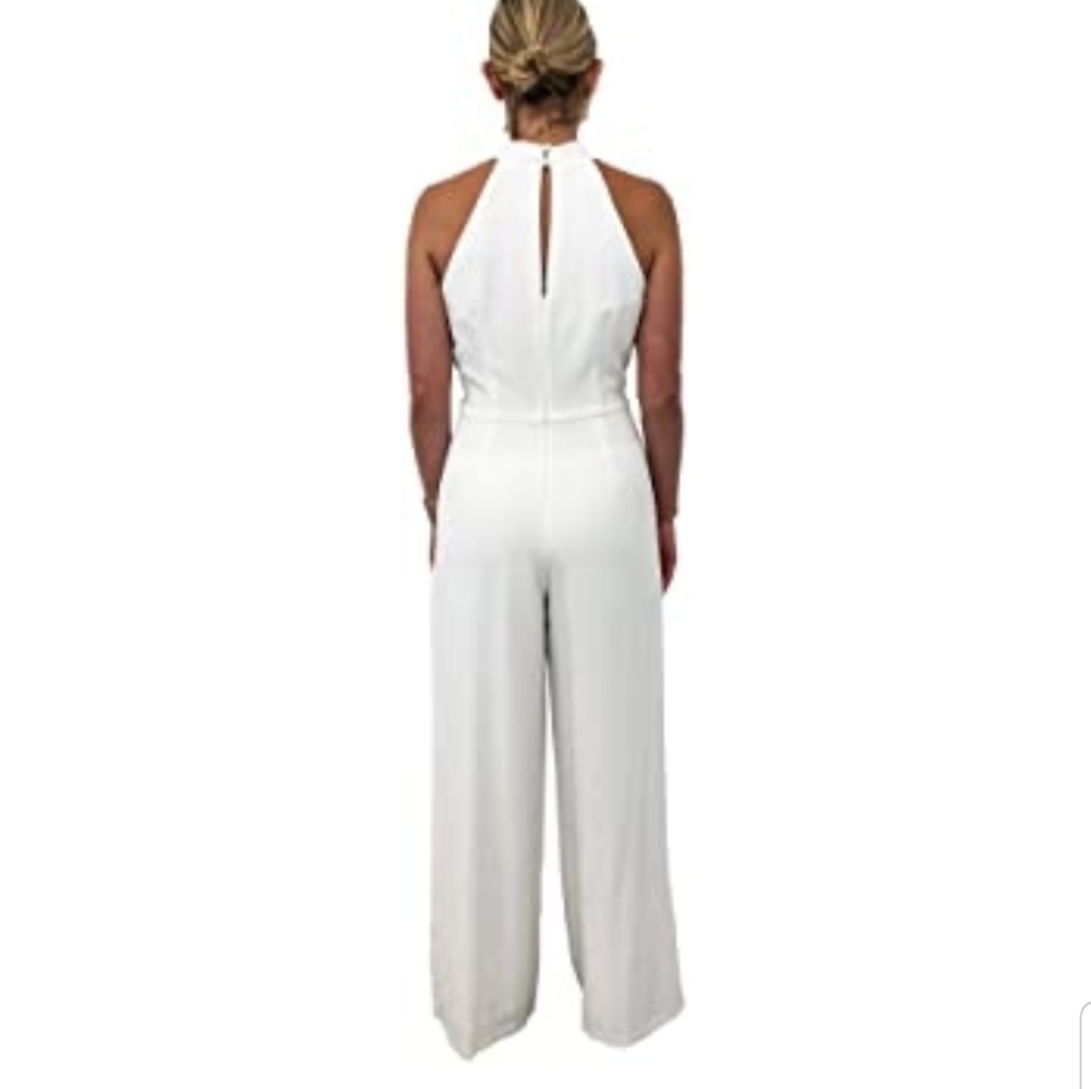 Julia Jordan Ivory Twist Neck Halter Jumpsuit - Picture 4 of 6